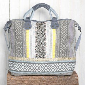 LOVESTITCH Large Multi Patterned Weekend Bag Tote Boho
